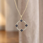 Sapphire & Diamond Circle Pendant thumbnail 2
