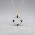 Sapphire & Diamond Circle Pendant thumbnail 3
