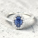 Oval Tanzanite Halo Ring thumbnail 2