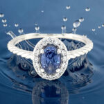 Oval Tanzanite Halo Ring thumbnail 3