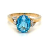 Blue Topaz & Diamond Ring thumbnail 1