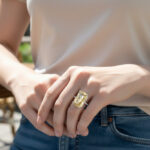 Custom Cushion Citrine Ring thumbnail 3