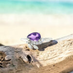 Pear Shape Amethyst & Diamond Ring thumbnail 2