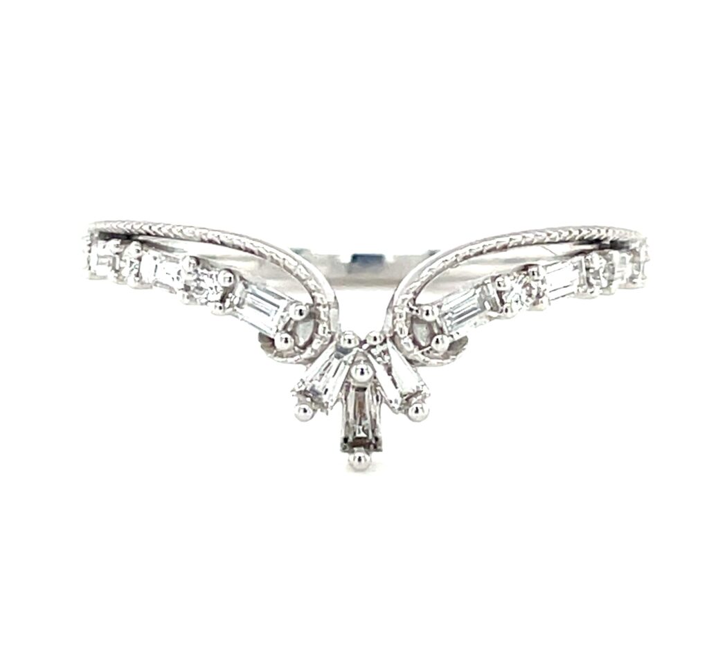 Diamond Baguette Chevron Band