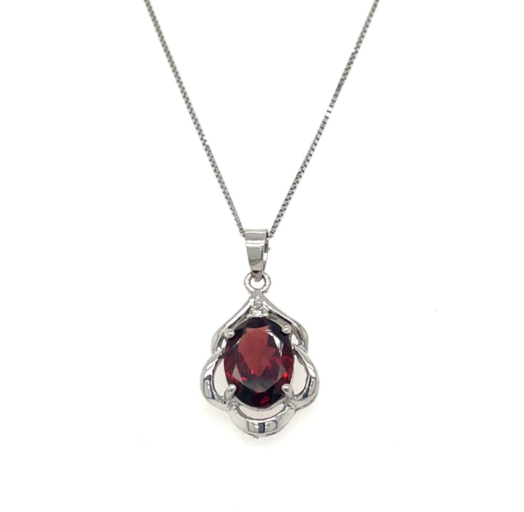 Garnet & Diamond Pendant