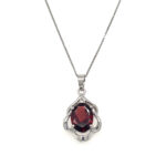 Garnet & Diamond Pendant thumbnail 1