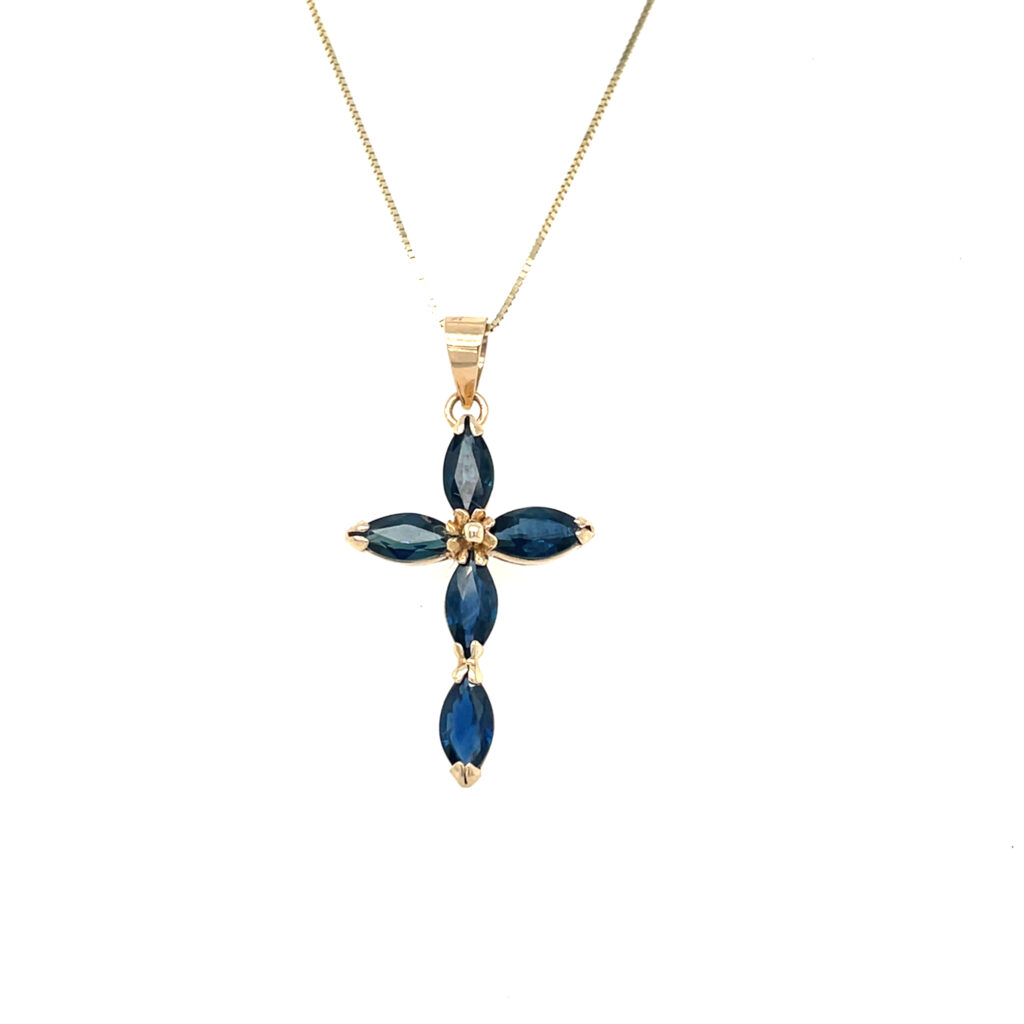 Sapphire Cross Pendant