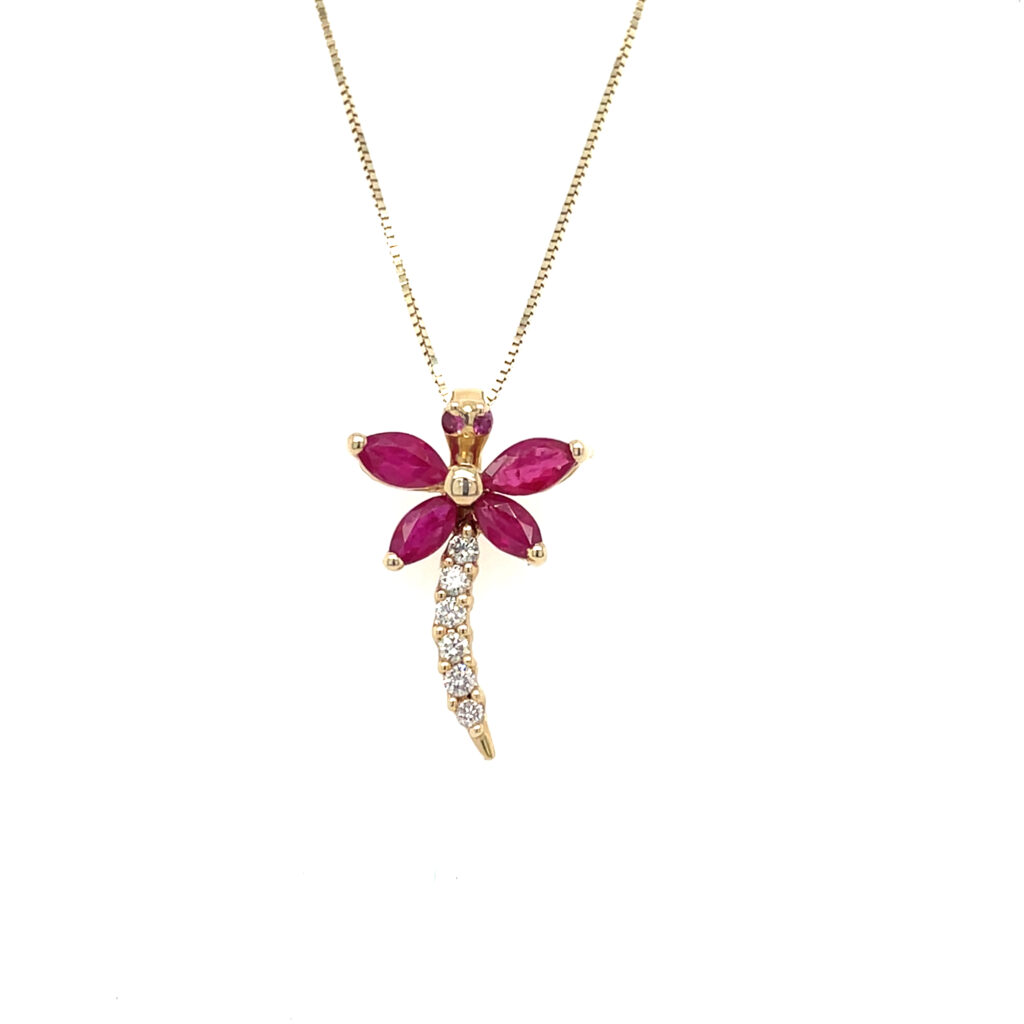 Ruby Dragonfly Pendant