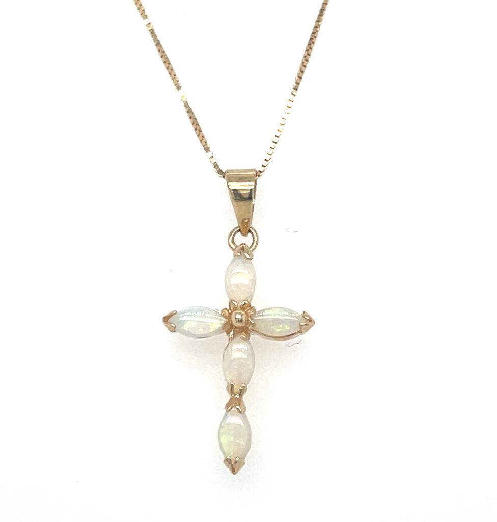 Opal Cross Pendant
