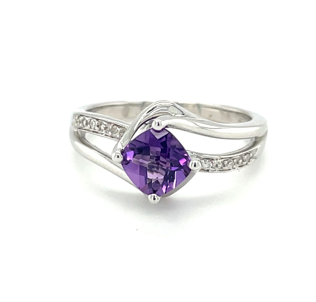 Cushion Amethyst Ring