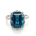 Custom Blue Topaz Ring thumbnail 1