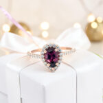 Rhodolite Halo Ring thumbnail 2