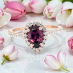 Rhodolite Halo Ring thumbnail 3