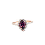 Rhodolite Halo Ring thumbnail 1