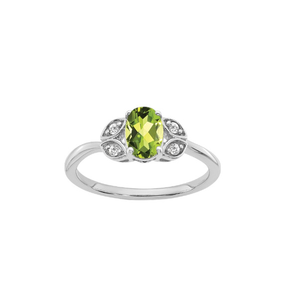 Peridot & Diamond Ring