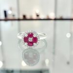 Ruby & Diamond Halo Ring thumbnail 3