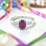 Emerald Cut Ruby & Diamond Ring thumbnail 3