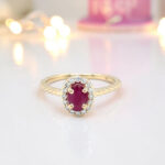 Ruby & Diamond Halo Ring thumbnail 3