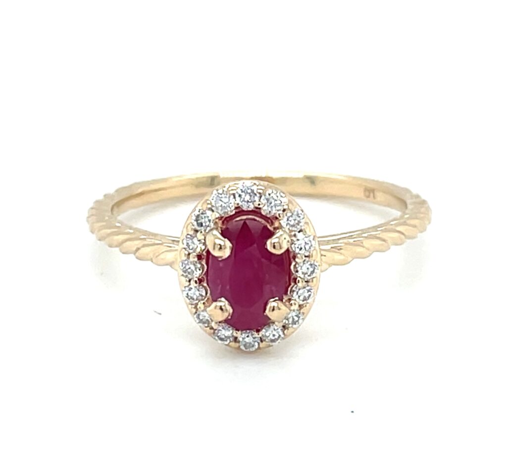Ruby & Diamond Halo Ring
