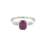Emerald Cut Ruby & Diamond Ring thumbnail 1