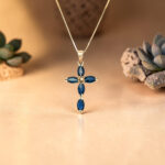 Sapphire Cross Pendant thumbnail 3
