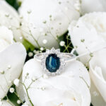 Teal Sapphire Halo Ring thumbnail 2