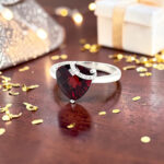 Trillion Garnet & Diamond Ring thumbnail 2