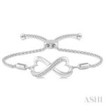 Sterling Silver Infinity Diamond Bracelet thumbnail 1