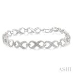 Sterling Silver Infinity Diamond Bracelet thumbnail 1