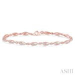 Rose and White Gold Fancy Diamond Link Bracelet thumbnail 1