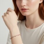 Rose and White Gold Fancy Diamond Link Bracelet thumbnail 2