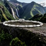White Gold Bezel Set Diamond Boat Link Bracelet thumbnail 2